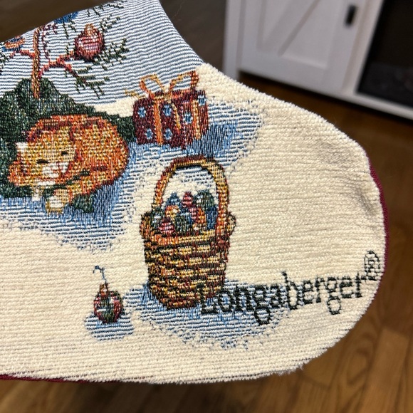 Vintage Longaberger Basket Christmas 20" Tapestry Stocking Treasures - Picture 2 of 4